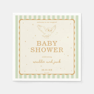 Harry Potter Hedwig Grün Gestreift Baby Shower Serviette