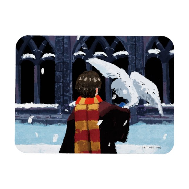 HARRY POTTER™ & Hedwig im Schnee Magnet (Horizontal)
