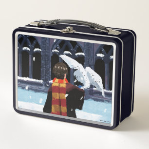 HARRY POTTER™ & Hedwig im Schnee Metall Brotdose