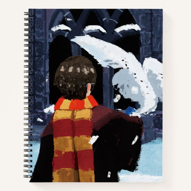 HARRY POTTER™ & Hedwig im Schnee Notizbuch (Vorderseite)