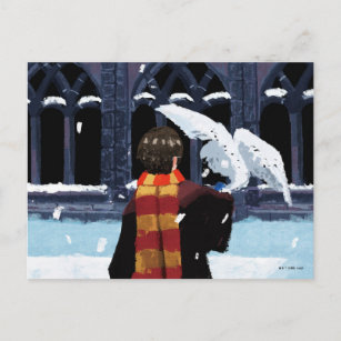 HARRY POTTER™ & Hedwig im Schnee Postkarte