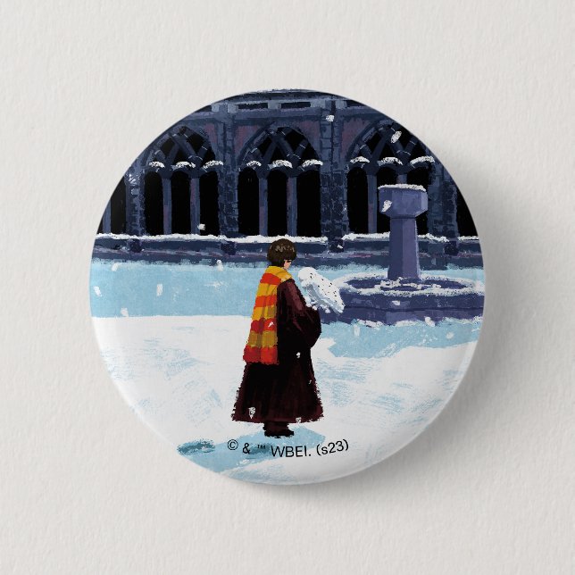 HARRY POTTER™ & Hedwig in HOGWARTS™ Hof Button (Vorderseite)