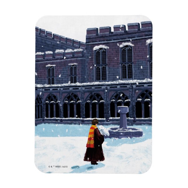 HARRY POTTER™ & Hedwig in HOGWARTS™ Hof Magnet (Vertikal)