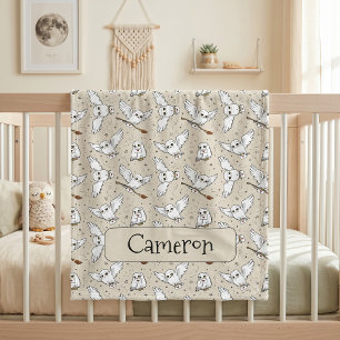 Harry Potter   Hedwig-Muster - Babyparty Fleecedecke