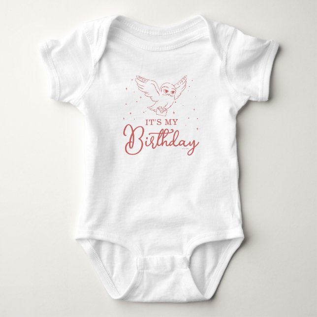 Harry Potter Hedwig Rosa Magischer Geburtstag Baby Strampler (Vorderseite)