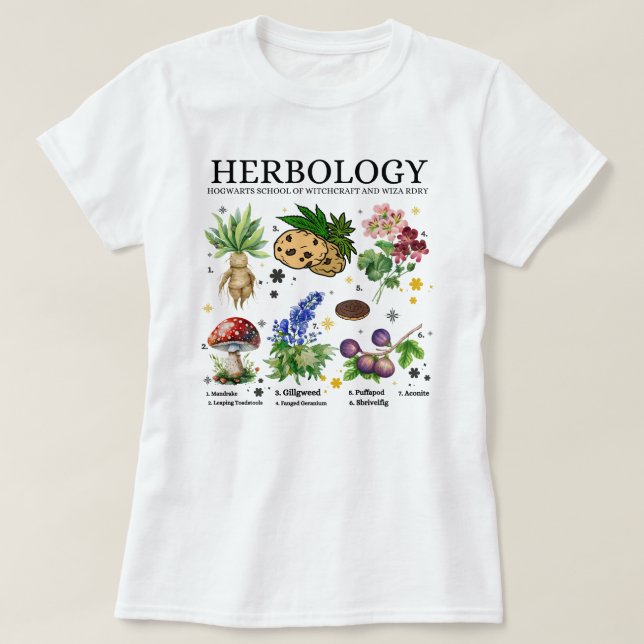 Harry Potter Herbology Pflanze Short Sleeve T-Shirt (Design vorne)