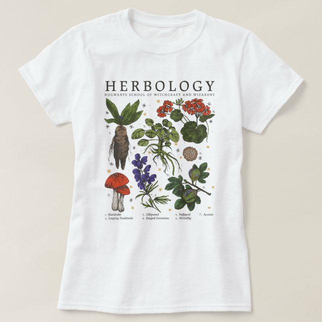Harry Potter Herbology Pflanze Short Sleeve T-Shirt (Design vorne)