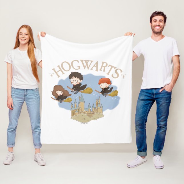 HARRY POTTER™, Hermione & Ron Fly Over HOGWARTS™ Fleecedecke (Beispiel)