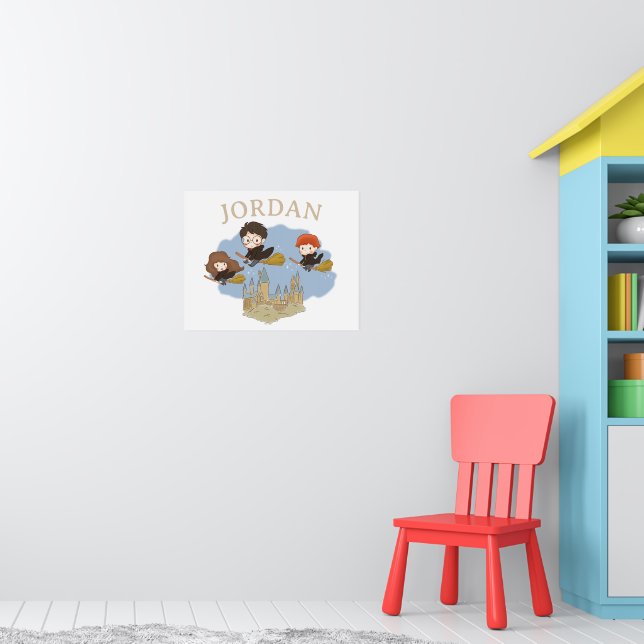 HARRY POTTER™, Hermione, & Ron Fly Over HOGWARTS™ Poster (Kinderzimmer 1)