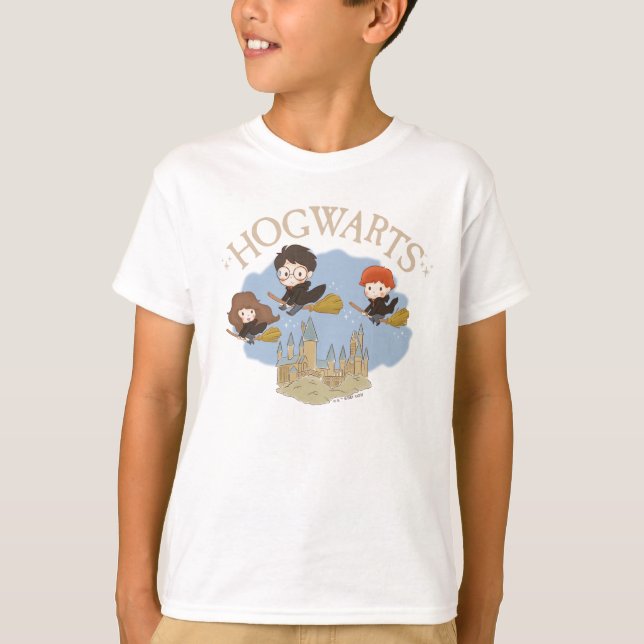 HARRY POTTER™, Hermione & Ron Fly Over HOGWARTS™ T-Shirt (Vorderseite)