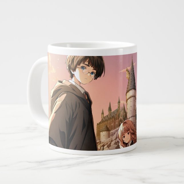 HARRY POTTER™ Hermione & Ron HOGWARTS™ Anime Scene Jumbo-Tasse (Vorderseite Links)