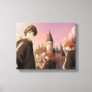 HARRY POTTER™ Hermione & Ron HOGWARTS™ Anime-Szene Leinwanddruck