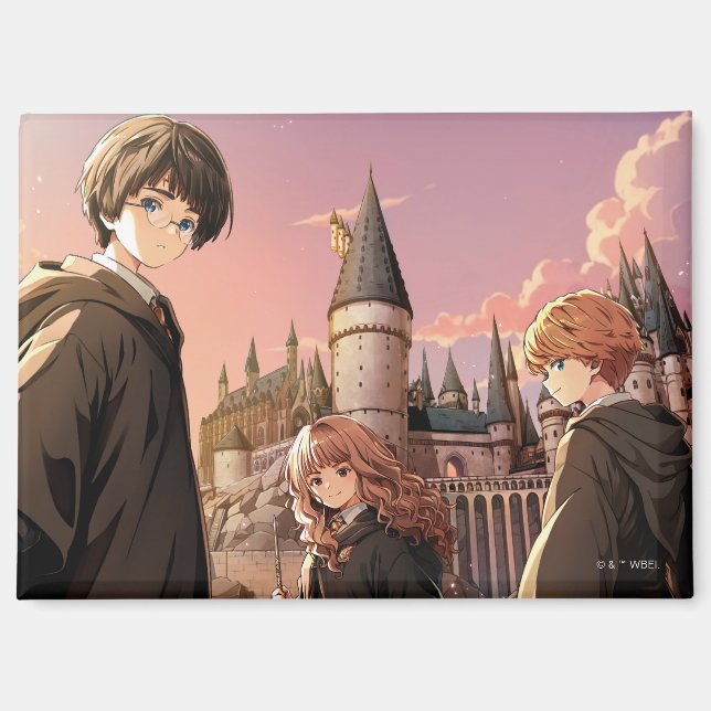 HARRY POTTER™ Hermione & Ron HOGWARTS™ Anime-Szene Magnet (Vorderseite)