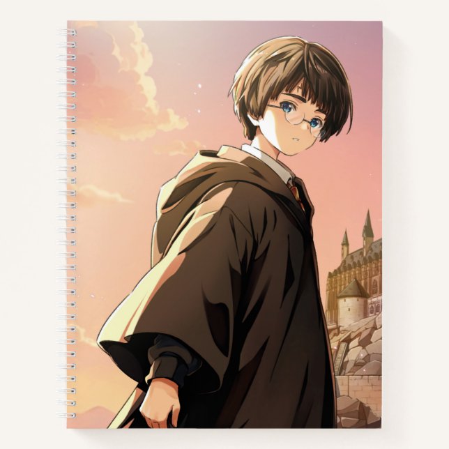 HARRY POTTER™ Hermione & Ron HOGWARTS™ Anime-Szene Notizbuch (Vorderseite)