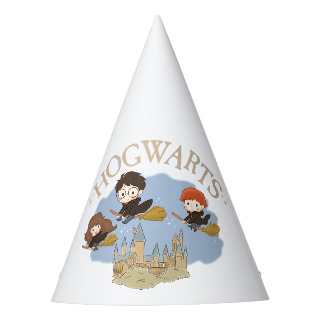 HARRY POTTER™, Hermione und Ron fliegen über HOGWA Partyhütchen (Vorderseite)