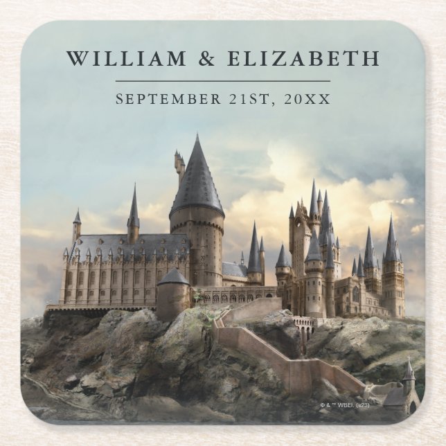 Harry Potter Hochzeit | Hogwarts-Schloss Rechteckiger Pappuntersetzer (Vorderseite)