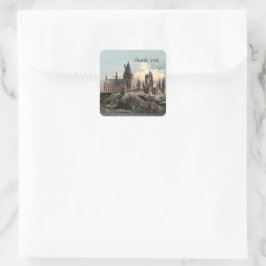 Harry Potter | Hogwarts Baby Dusche Danke Quadratischer Aufkleber