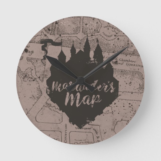 Harry Potter | HOGWARTS™ Castle Marauder's Map Runde Wanduhr (Vorderseite)