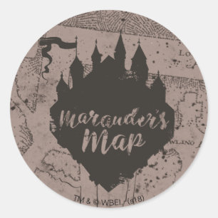 Harry Potter   HOGWARTS™ Castle Marauder's Map Runder Aufkleber