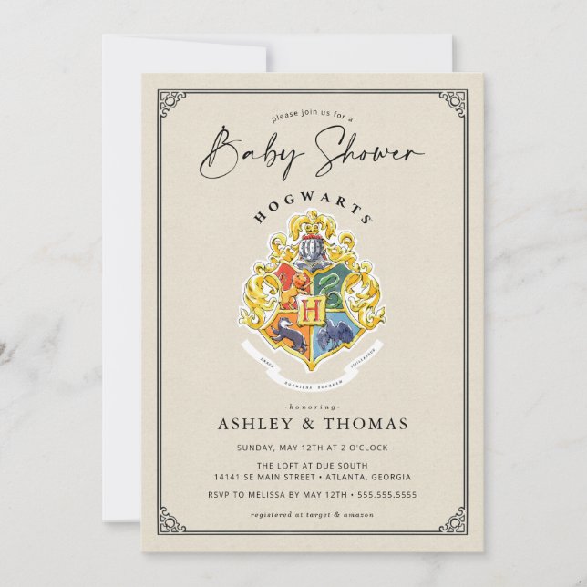 Harry Potter | Hogwarts Crest Baby Shower Einladung (Vorderseite)
