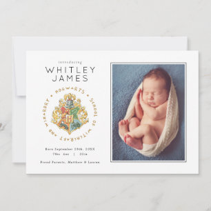 Harry Potter   Hogwarts Crest Birth Announcement Einladung