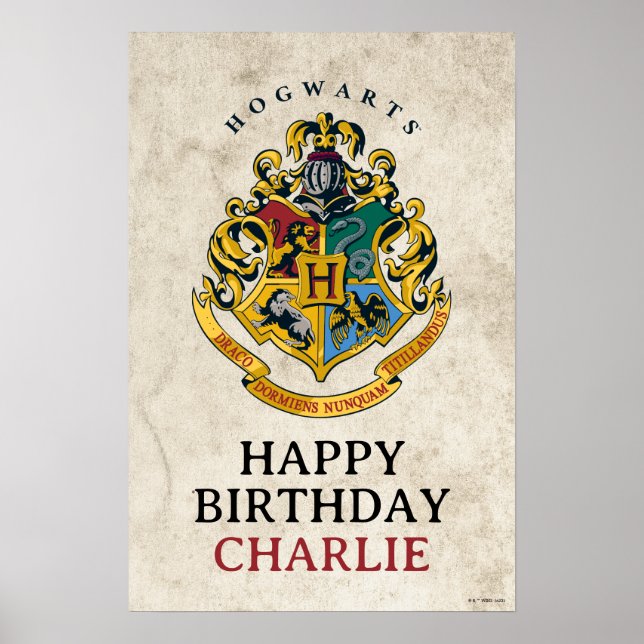 Harry Potter Hogwarts Crest Birthday Poster (Vorne)