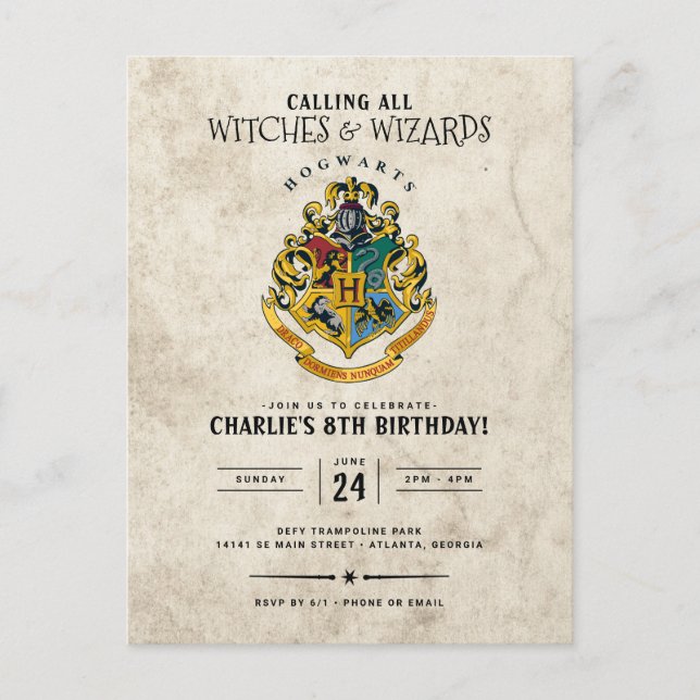 Harry Potter Hogwarts Crest Birthday Postkarte (Vorderseite)