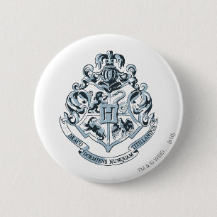 Harry Potter Hogwarts Crest - Blue Button