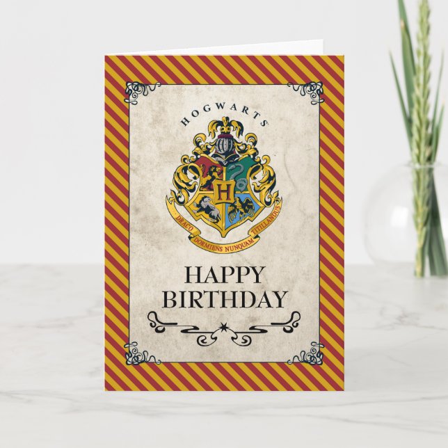 Harry Potter Hogwarts Crest Happy Birthday Karte (Vorderseite)