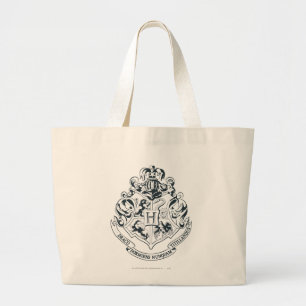 Harry Potter Hogwarts Crest - Schwarz und Weiß Jumbo Stoffbeutel
