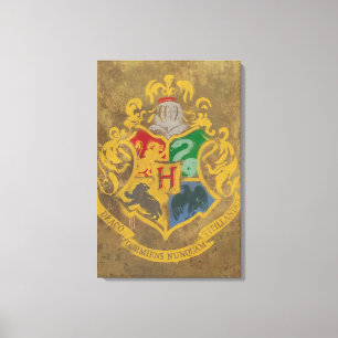 Harry Potter Hogwarts Crest - Schwarz und Weiß Leinwanddruck