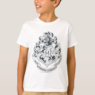 Harry Potter   Hogwarts Crest - Schwarz und Weiß T-Shirt