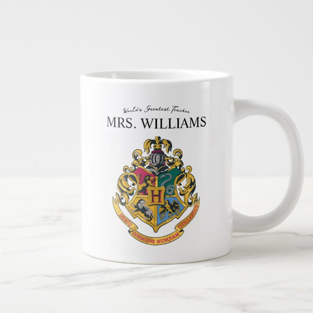 Harry Potter | Hogwarts Crest Teacher Personalisie Jumbo-Tasse (Rechts)