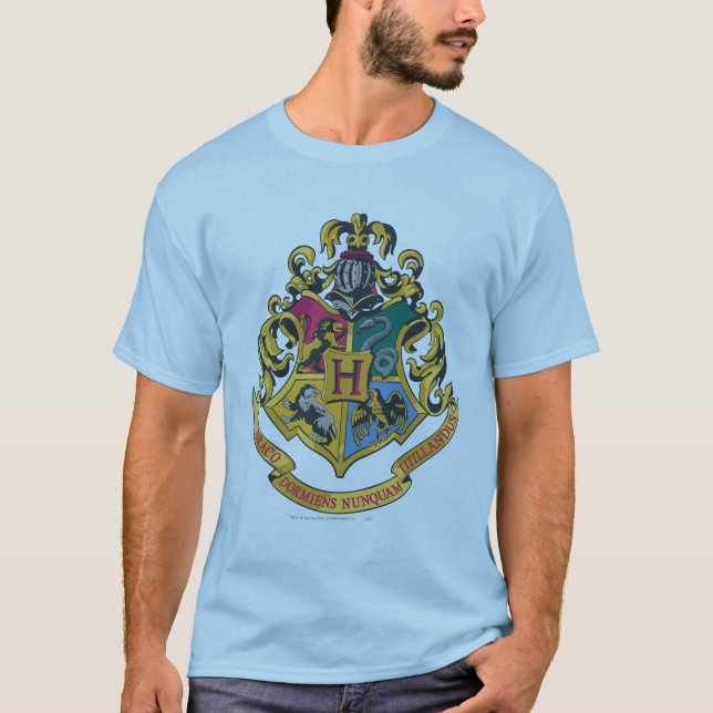 Harry Potter | Hogwarts Crest - Vollfarbigkeit T-Shirt (Vorderseite)