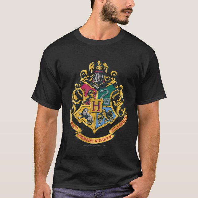 Harry Potter | Hogwarts Crest - Vollfarbigkeit T-Shirt (Vorderseite)