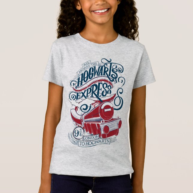 Harry Potter | Hogwarts-Express-Typografie T-Shirt (Vorderseite)