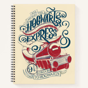 Harry Potter   Hogwarts Express Typografy Notizbuch