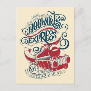 Harry Potter   Hogwarts Express Typografy Postkarte