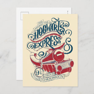 Harry Potter   Hogwarts Express Typografy Postkarte