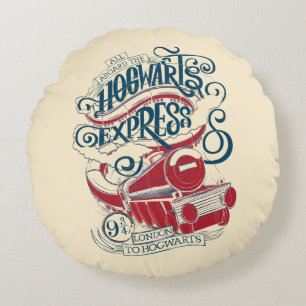 Harry Potter Hogwarts Express Typografy Rundes Kissen
