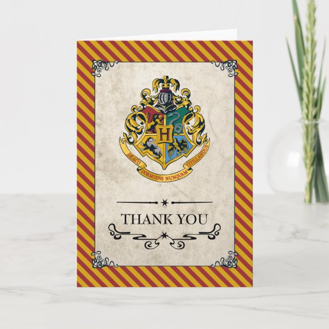 Harry Potter | Hogwarts Geburtstags Dankeschön Dankeskarte (Vorderseite)