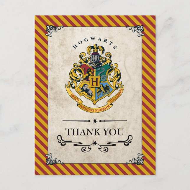 Harry Potter | Hogwarts Geburtstags Dankeschön Postkarte (Vorderseite)