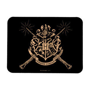 Harry Potter   Hogwarts gekreuzte Zauberstäbe Wapp Magnet