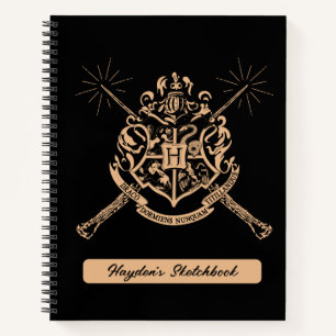 Harry Potter Hogwarts gekreuzte Zauberstäbe Wapp Notizbuch