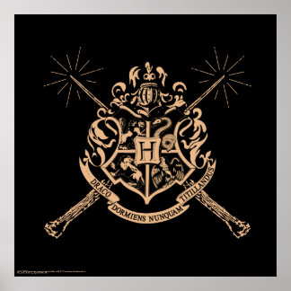 Harry Potter | Hogwarts gekreuztes Wands-Wappen Poster