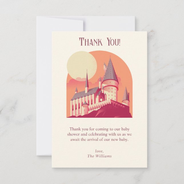 Harry Potter | Hogwarts Girl Baby Shower Dankeskarte (Vorderseite)