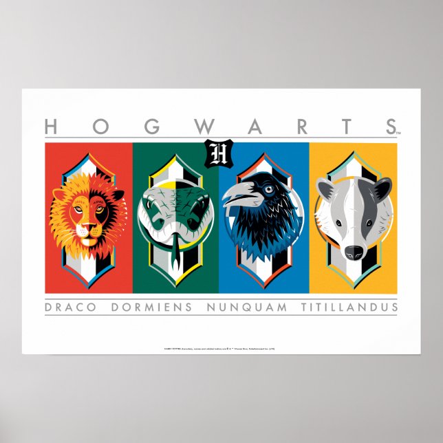 Harry Potter | HOGWARTS™ Haus-Symbole Poster (Vorne)