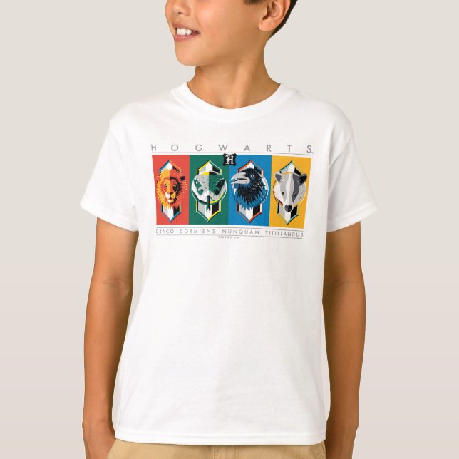 Harry Potter | HOGWARTS™ Haus-Symbole T-Shirt (Vorderseite)