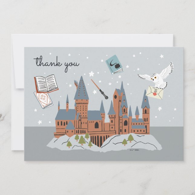 Harry Potter Hogwarts-Schloss Baby-Shower Danke (Vorderseite)