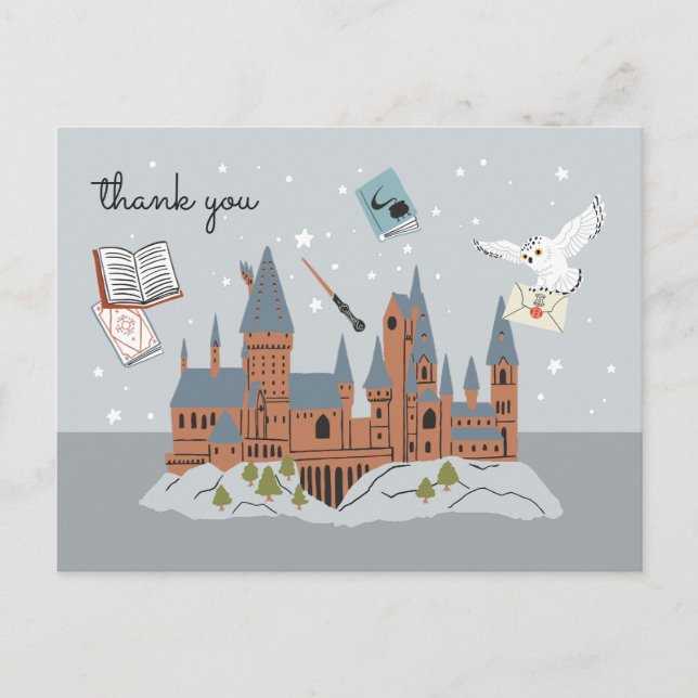 Harry Potter Hogwarts-Schloss Baby-Shower Danke Postkarte (Vorderseite)